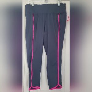Lane Bryant Gray Track Pants with Pink Accents